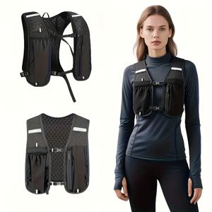 TEMU 핸즈프리 러닝 폰 파우치와 물병 홀더 - 하이킹, 사이클링, 헬스용 경량 베스트 백 - 안전한 지퍼 클로저, 조절 가능한 스트랩 - 휴대폰, 태블릿, 병 호환 가능 - 야외 스포츠용 애슬레틱 백팩