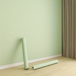 TEMU 녹색과 회색 단색 자체 접착 벽지, 두꺼운 흰색 스키팅 보드용 벽스티커, 벽면, 책상, 캐비닛 등에 강력한 접착력, 무취 소재, 한 사람으로도 쉽게 적용 가능