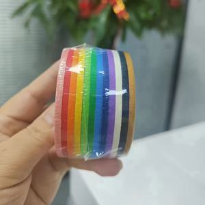 TEMU 고품질 컬러 모델 테이프 12롤, 각 롤당 3mm x 13m - 정밀하고 쉽게 벗겨지며 전달되지 않음, 페인팅, 스케치, 재봉 DIY 공예, 네일 아트, 모델링 및 장식용 - 내구성 & 열 저항