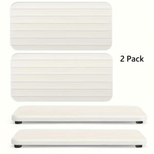 TEMU 흡수석 싱크대 트레이, 규조토 소재, 화이트, 직사각형, 주방 & 욕실용 8*4인치