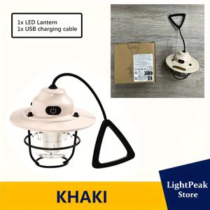 TEMU 1개 매크로코스 LED 휴대용 캠핑 조명, USB 충전식 매달기 랜턴 & 핸드헬드 토치 후크 포함, 듀얼 모드 화이트/웜 라이트, 비상용 보조 배터리, 장시간 사용 - 하이킹, 텐트, 야외용 무료 조명|보조배터리|캠핑랜턴|후레쉬