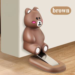TEMU 강력 자석 도어 스토퍼 - 드릴 필요 없는 설치, 욕실·오피스용 강력한 매달림 방지 문 고정기 - 유리 및 좁은 문 호환 가능, 산업용 안전 장벽, 귀여운 곰 디자인의 창의적인 문 솔루션