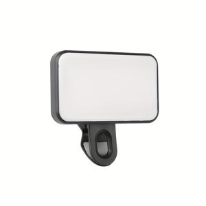 TEMU 미니 휴대용 LED 셀카 조명, 3가지 색상 조절 클립 조명, 휴대용 메이크업 조명 (휴대폰, 카메라, 노트북용), 셀카, 화상 통화, 브이로그에 적합, 휴대용 조명, 조절 가능한 설정, 다기능 조명, LED 조명