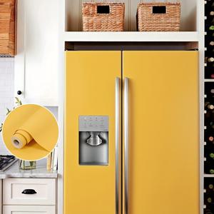 TEMU 1롤 노란색 냉장고 벽지, 진녹색 미니 냉장고 랩 비닐, 오프화이트 주방 스티커, 연보라 가전 필름, 자체 접착 벽지, 장식용 냉장고 데칼, 붙였다 떼는 벽지
