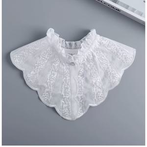 TEMU 빈티지 레이스 자수 탈착식 숄 칼라, 여성용 우아한 러플 넥라인 액세서리, 버섯 레이스 숄 미끄럼 방지 자수 칼라 장식 스탠드업 칼라, 파티 및 특별한 날에 이상적, 편안하고 독특한 다용도 궁전 로리타 스타일