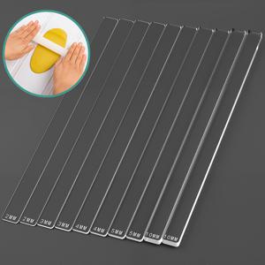 TEMU 10개 HOBBYWORKER 폴리머 클레이 두께 자 - 5단계 두께 (2/3/4/5/10mm) 40cm 아크릴 클레이 깊이 가이드 포함, 주얼리 제작 도구, 폴리머 클레이 스트립 두께 측정 자, DIY 공예 및 폴리머 클레이 아티스트용 (10개)