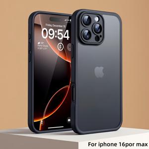 TEMU 아이폰 17, 16, 15, 14, 13, 12, 11 Pro Max Plus, 16E, 17Air 호환 고급 반투명 무광 휴대폰 케이스. 내장 카메라 렌즈 보호 기능이 있으며 렌즈 위로 디자인되어 낙하 및 충격 방지 기능을 제공합니다.