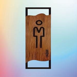 TEMU 남녀 화장실 간판 세트 - 나무 디자인 욕실 문 표시판, 가정 및 상업 공간에 적합.