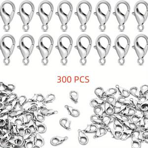 TEMU 300개 로브스터 클로우 금속 합금 로브스터 걸쇠, 핸드메이드 목걸이 및 팔찌 주얼리용 (골드/실버)