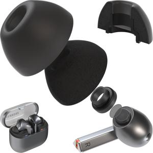 TEMU Samsung Galaxy Buds3 Pro용 탑 메모리폼 이어팁. 더블 이어 안티 스파 디자인, 뛰어난 편안함, 충전 케이스 호환. S, M, L 세 가지 사이즈로 제공.