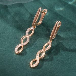 TEMU 여성을 위한 세련되고 영원한 인조 징크스 디자인의 긴 귀걸이, 시니스틱 지르코니아 귀걸이 세트, 축하 행사를 위한 선물로 이상적