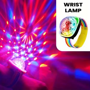 TEMU 2.0 업그레이드 미니 디스코 볼 LED 글로우 팔찌 | 흡착판 포함 휴대용 파티 손목 밴드 조명, 색상 변경, 4가지 색상 모드, 배터리 작동, 크리스마스 축제 분위기 조성에 이상적