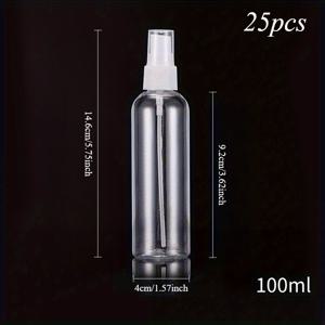 TEMU 25개 리필 가능한 투명 플라스틱 미니 스프레이 병 - 30/50/100ml 여행용 빈 용기, 청소, 메이크업, 및 화장품용 - 내구성 있고 스프레이 병 리필, 스프레이 병 노즐, 스프레이 병 Ml, 여성용 향수, 향수 공병 휴대용, 향수리필용기, 향수병, 향수 공병|향수