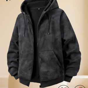 TEMU 남성 & 청소년용 타이다이 지퍼 칼라 스웨트셔츠 - 단색 스트리트웨어 후드티 (/쉐이드 오브 /), 세탁기 사용 가능, 레이어링 & 도시 패션에 적합한 레귤러 핏, 중간 신축성 원단