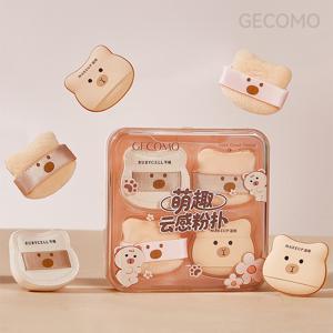 TEMU 5개 GECOMO 곰돌이 구름 메이크업 퍼프 세트 | 귀여운 곰돌이 디자인의 부드럽고 탄탄한 파우더 퍼프, 블러셔, , 파운데이션용 물/건식 겸용 뷰티 스펀지 | 휴대용, 콤팩트, 푹신한 메이크업 도구 선물 세트 (여아용)