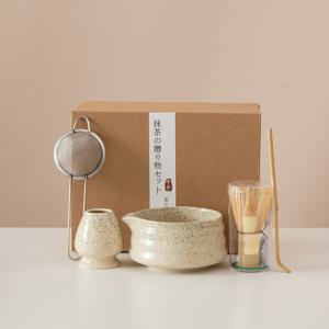 TEMU 전통 말차 다도 세트 5종 (유약 녹색 도자기 차잔, 대나무 차선, 국자, 스푼 & 거름망 포함) - 진정한 차 키트, 선 다도 & 문화 선물