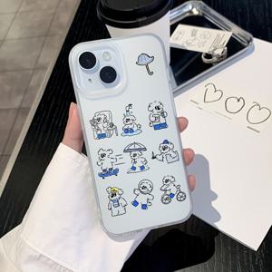 TEMU 투명한 새로운 창의적인 고급 패션 만화 개 목욕 스케이트보드 라이딩 폰 케이스, 아이폰 17 에어 16 16E 15 14 11 프로 맥스 X XR XSMAX 8 7 E 플러스에 적합한 무광 투명 소프트 쉘 백 커버, 크리스마스용 케이스, 편리한 커버, 폰 커버, 폰 케이스