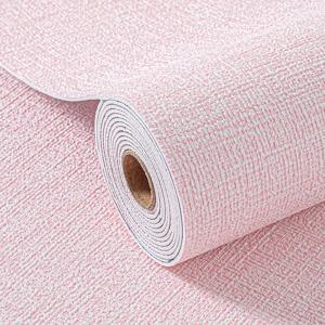TEMU 핑크 자체 접착 벽지 - 두꺼운 소재, 질감 있는 표면, 거실 및 침실 장식에 적합, 쉽게 벗겨지고 붙이기, 집안의 현대적 미학을 강화