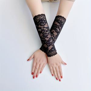 TEMU 레이스 손목 보호대 한 쌍, 여성용 미디 길이 레이스 소매, 타투 및 문신을 가리기 위한 반팔 팔 커버, 가벼운 장식용 손목 커버.|손목보호대