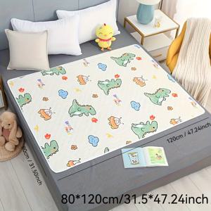 TEMU 세탁 및 재사용 가능한 매트리스, 만화 디자인, 성인, 노인 및 반려동물에게 적합. 청소가 용이하며 침대, 소파 또는 바닥에 사용할 수 있으며, 누출 방지 위생적 디자인을 갖추고 있습니다.