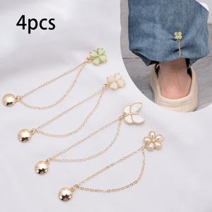 TEMU 4개 다기능 자석 조절 버클 세트, 아웃도어 스포츠 의류, 캐주얼 웨어 및 작업 바지 액세서리에 적합. 자석 바닥 걸레 스티커, 짧은 바지 다리 고정 장치, 소매 및 바지 다리 조절 클립 포함