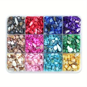 TEMU 1세트 (130g) 멀티컬러 레진 자갈 필러 키트 - 터키스, 핑크, 레드, 블루, 화이트, 골든, 브라운, 그레이, 베이지 DIY 주얼리 제작, 크리스마스/할로윈 장식, 레진 아트 공예용 불규칙 모양 자갈