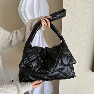 TEMU 여성용 패딩 퀼트 토트백 - 대용량 나일론 숄더 핸드백, 여행 및 일상 사용에 적합 - 우아한 퀼트 파우치 (다양한 색상 제공)