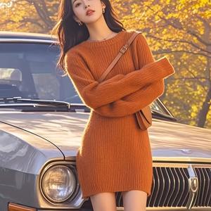 TEMU 여성용 우아한 겨울 드레스 - 슬림핏 H라인 실루엣 긴팔 A라인 미니, 라운드넥 숏 드레스 (블랙/네이비/차콜) - 정장 & 데일리웨어, 다용도 파티 웨딩 오피스 아웃핏 - 손세탁/드라이클리닝