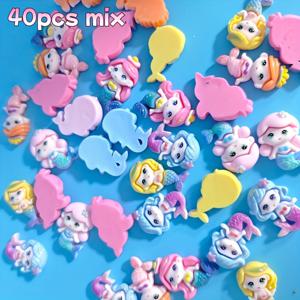 TEMU 40개 인어 비늘 레진 참 - DIY 주얼리 만들기, 목걸이, 팔찌, 휴대폰 케이스 장식 - 터키석 블루 & 그린 구형 비늘, 인어 꼬리 액세서리, 공예, 키체인, 헤어클립용 (코팅 없음, 레진)