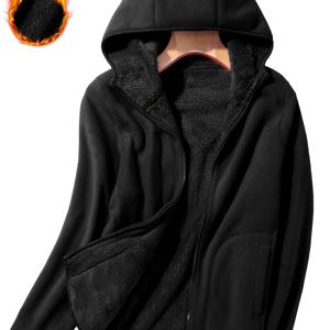 TEMU 여성용 가을 겨울 후드 자켓, 편안한 캐주얼 안감 코트