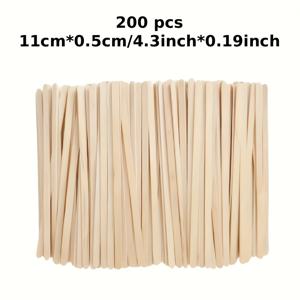 TEMU 200/500/1000개입 110mm 일회용 커피 믹서 스틱, 4.3인치 나무 믹서 스틱 (커피 & 로우스터테일용), 부드러운 끝 음료 믹서, 스위즐 드링크 스틱