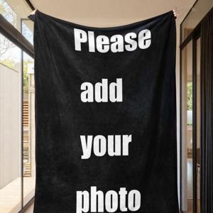 TEMU 1개 맞춤형 사진 & 텍스트 포토 담요 - 원하는 사진과 메시지 업로드 가능 - 부드러운 플란넬 사계절용 포토 담요, 생일, 기념일, 포토 콜라주 선물 - 웹사이트/휴대폰 앱 시스템으로 업로드 가능 (침대보, 플리크스)