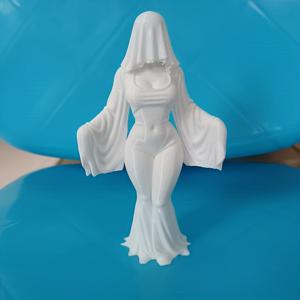 TEMU 3D 프린팅 유령 장식 - 12cm 깜찍한 할로윈 장식, 우아한 화이트 가운 & 베일, 내구성 좋은 플라스틱 실내/외 홈 & 파티 장식, 할로윈, 부활절, 사계절 사용, 할로윈 장식, 실내외 장식