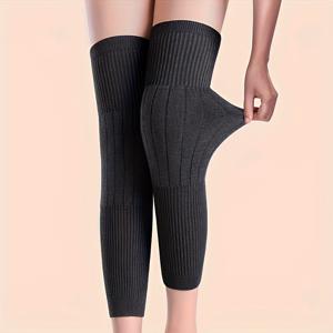 TEMU 2개 겨울 무릎 보온대 & 다리 보온대 양말 - 두꺼운 방풍 보온 타이츠, 스키, 사이클링, 러닝용 탄력 있는 미끄럼 방지 디자인 - 남녀공용 추운 날씨 스포츠 장비, 꼭 맞는 핏 (부피 없음)