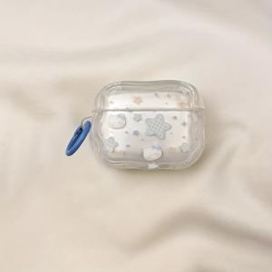 TEMU 귀여운 만화 블루 에어팟 1/2/3세대, 에어팟 프로, 에어팟 프로 2/에어팟 프로 3, 에어팟 4 호환, 1개의 걸이 루프 보호, 에어팟용