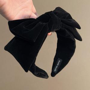 TEMU 1개 대형 벨벳 리본 헤어밴드 - 가을 겨울 시즌 파티 장식 및 일상용, 프린세스를 위한 패션 헤어밴드, 여성에게 완벽한 선물|악세사리