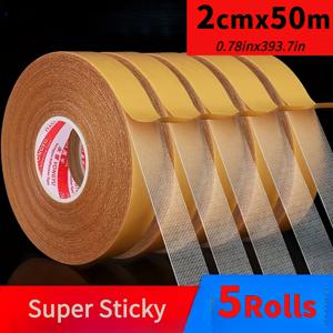 TEMU 10m 각 5롤 팩, 총 50m 강력 접착 천 양면 테이프 - 공예, 플로럴 아레인지먼트, 사무용, 이벤트 설치용