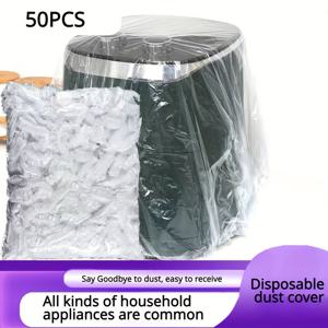 TEMU 50개 대형 플라스틱 먼지 커버 - 청소기, 전자레인지, 오븐, 냉장고용 두꺼운 방수 PP 탄성 보호 커버, 내구성 있는 일회용 가전제품 및 전자기기 보관용 커버|냉장고