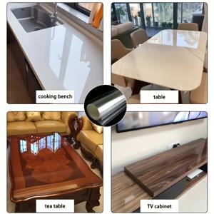 TEMU 대형 HD 투명 가구 보호 필름 - PET 소재, 커팅 가능, 두께 0.15mm, 고온 저항, 스크래치, 오일 방지, 고품질 - 가구 수명 연장, 목재, 대리석, 인조 옥 등에 적합 - 주방 카운터탑 보호 필름, 식탁 보호 필름, 커피 테이블 보호 필름, 사무실 책상 보호 필름 - 설치 설명서 및 도구 포함, 가정용 필수품