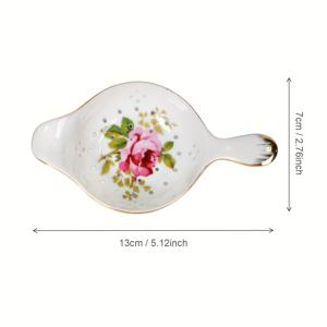 TEMU 1개 우아한 핑크 장미 세라믹 티 리크 필터 홀 & 골드 트림 - 멀티펑셔널 티 & 커피 드립 트래퍼, 머그컵, 티컵, 커피컵 호환 - 잎차/분말 제거용 세라믹 티 리크, 스타일리시 티 액세서리