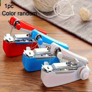 TEMU 1 휴대용 핸드헬드 재봉틀 - 조절 가능한 텐션 노브가 있는 작고 사용하기 쉬운 미니 수동 도구, 랜덤 색상 (핑크, 블루, 레드, 화이트) - 빠르고 야외 활동 및 수리에 이상적, 휴대용 재봉틀, 핸드헬드 재봉틀