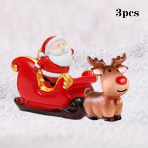 TEMU 3개 세트 레진 & 순록 썰매 미니어처 크리스마스 장식 - 테이블탑 데코, 크리스마스 트리, 벽난로, 현관용 레진 피규어