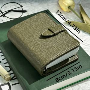 TEMU 탄력 있는 클로저와 골드 스냅 바인딩이 있는 그린 미니 저널 - 컴팩트 포켓 사이즈 노트북, 여행용 휴대용 필기 다이어리, 펜 루프 포함, 선물용 - 내구성 있는 인조 커버|다이어리|일기장