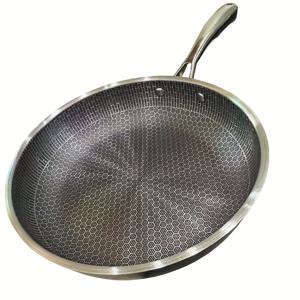 TEMU 스테인리스 스틸 재질의 논스틱 프라이팬 (평면 받침대) - 고온 인덕션에 적합, 균일한 열 분산을 위한 세척이 용이한 표면, 계란, 볶음 요리 등을 위한 내구성 좋은 주방 필수품