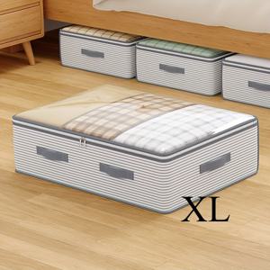 TEMU 대용량 수납 정리 가방 | 투명 창이 있는 튼튼한 부직포, 옷장, 침대 밑, 여행용 다층 의류 정리함 | 공간 절약형 수직 수납, 여성 패션, 침실, 가정용 우아한 모던 디자인