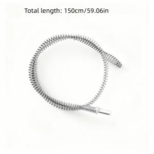 TEMU 1개입 59.06inch 다기능 싱크대 및 변기 배수구 청소기 | 머리카락 및 쓰레기 제거 전문가, 욕실 및 주방 배수구 클리너, 파이프 배수구 액세서리 - 사용하기 쉬움, 내구성, 공간 절약형 디자인, 스틸 재질|변기부속품