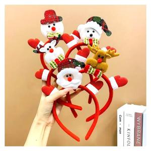 TEMU 크리스마스 머리띠 5개 세트 ㅣ 크리스마스행사 크리스마스파티 산타머리띠 루돌프머리띠 눈사람머리띠 곰돌이머리띠 이벤트 행사 연말파티 산타복 산타걸 헤어밴드 소품 장식 헤어장식 헤어 악세사리