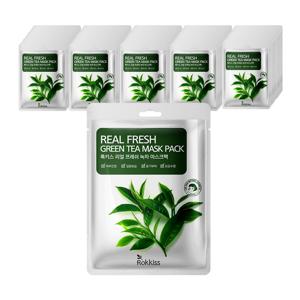 TEMU 록키스 리얼 프레쉬 녹차 마스크팩 50매입, 23g|마스크