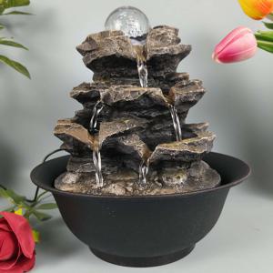 TEMU 1개 3단 실내 데스크탑 분수 - 자연 폭포 소리, 우아한 블랙 레진 모던 워터 피처, 저전압(36V) 안전하고 사용하기 쉬움, 집과 사무실 장식, 결혼식/크리스마스/할로윈 장식, 거실, 침실, 책상용 공간 절약형 테이블탑 분수 - 진정 제인 가든 장식, 내구성 및 유지 관리가 쉬운 3단 디자인과 폭포 소리