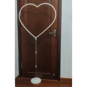 TEMU 1세트 화이트 하트 모양 풍선 아치 스탠드 - 튼튼한 프레임 포함, 헤비듀티 풍선 기둥 & 아치 - 웨딩, 파티, 졸업식, 샤워, 발렌타인데이용 - 간편 조립 풍선 장식, 이벤트, 홈 & 룸 데코